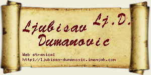 Ljubisav Dumanović vizit kartica